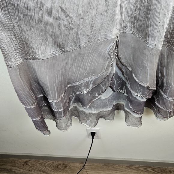 Komarov Elegant Beeded Maxi Gray Ombre Dress Small Party Wedding Formal - Picture 4 of 9